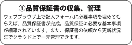 品質保証書の収集、管理